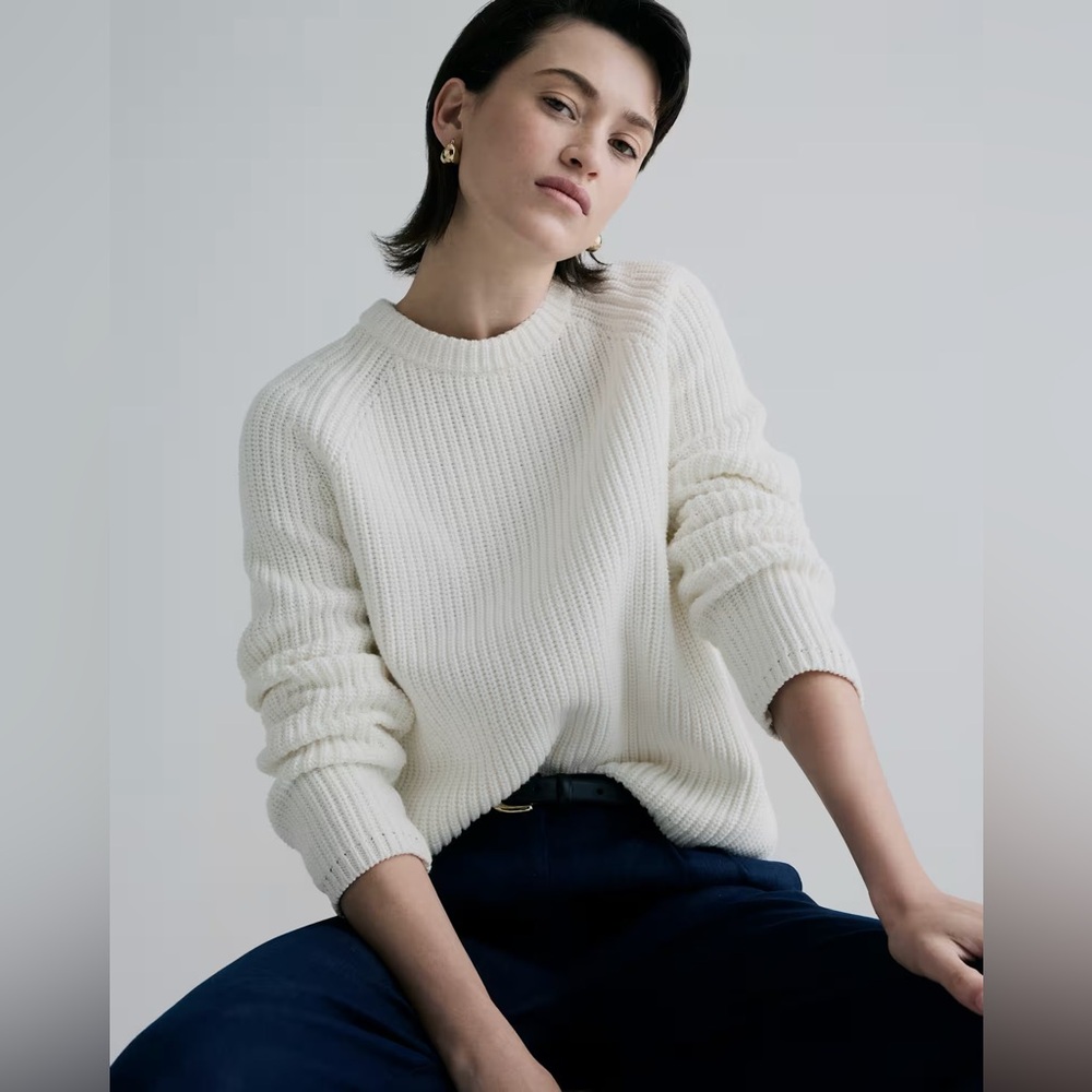 Quince 100% Organic Cotton Fisherman Crew Sweater